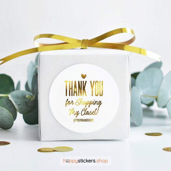 Thank You For Shopping My Closet! Stickers & Labels with your custom name - Picture 7 of 16